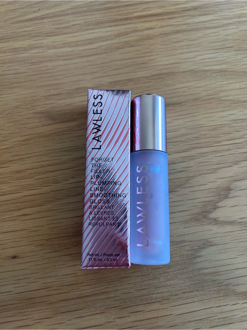 LAWLESS Forget The Filler Lip Plumper Line Smoothing Gloss Blushed Sand NIB